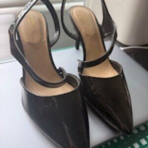 Liz Claiborne Sexy Strappy Heels, Classic Black Patent 9W